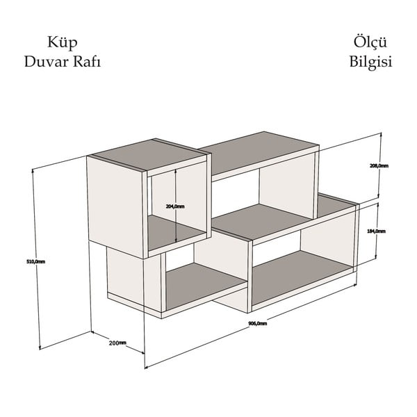 Biała-brązowa półka ścienna Afro-image-2