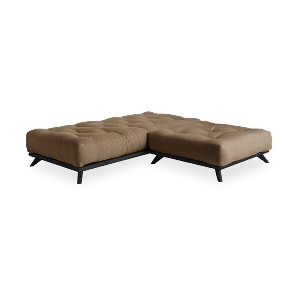 Sofa z brązowym obiciem Karup Design Senza Black/Mocca-image-4