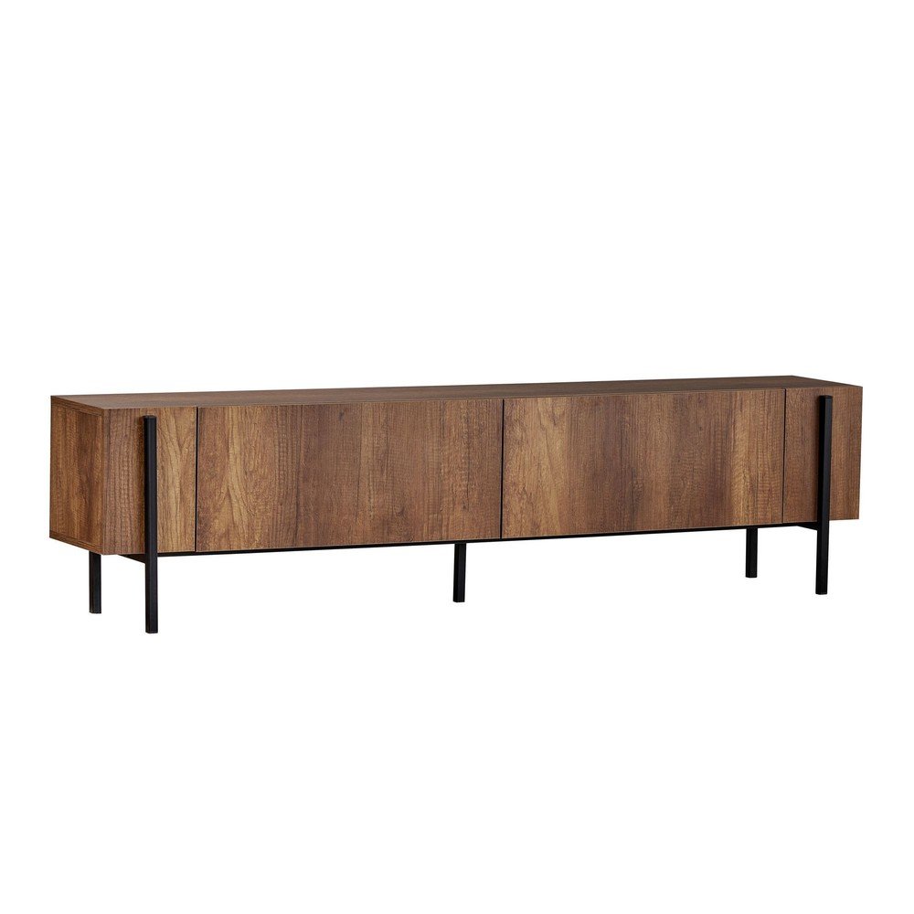 Szafka pod TV w dekorze orzecha w ciemnym naturalnym kolorze 180x45x30 cm Nexus – Kalune Design