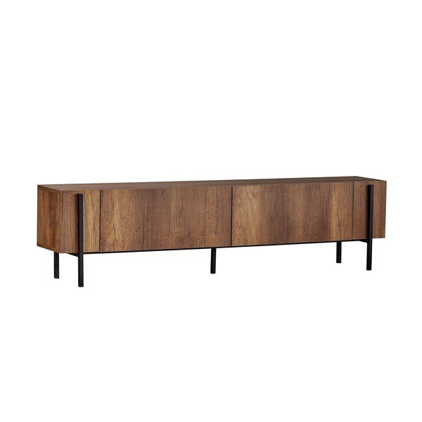 Szafka pod TV w dekorze orzecha w ciemnym naturalnym kolorze 180x45x30 cm Nexus – Kalune Design