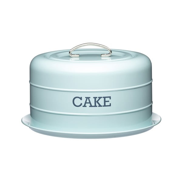 Niebieski metalowy pojemnik na ciasto Kitchen Craft Nostalgia, ⌀ 28,5 cm