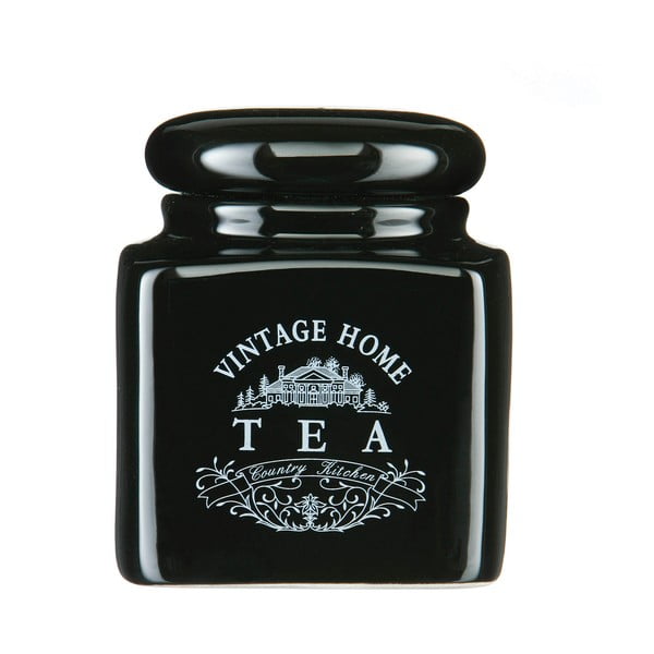 Czarny pojemnik na herbatę Premier Housewares Vintage Home