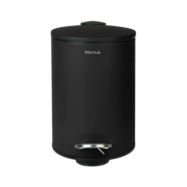 Czarny stalowy kosz na śmieci z pedałem 3 l Tubo – Blomus