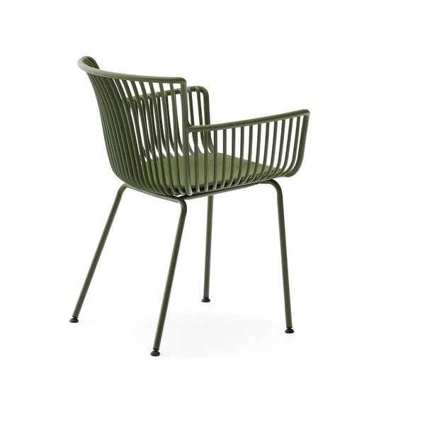 Ciemnozielone metalowe krzesło ogrodowe Surpika – Kave Home-image-4