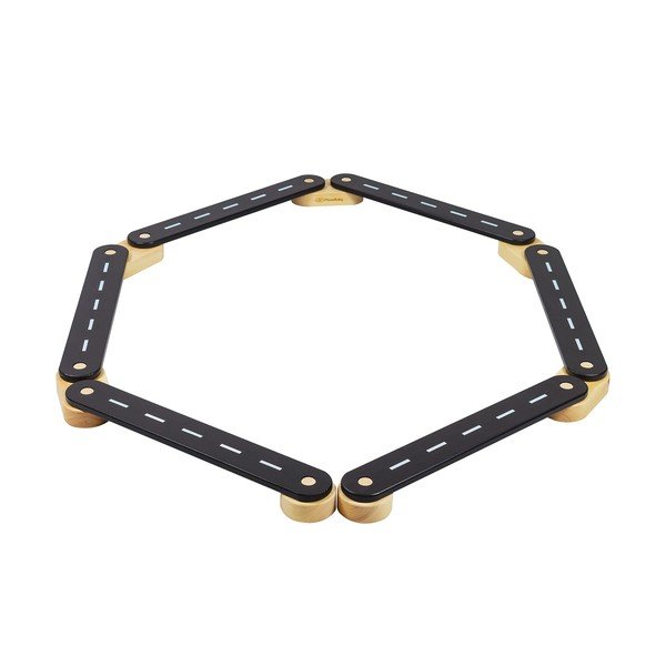 Czarny tor sensoryczny z litego drewna sosnowego 10x408x5 cm Montessori – Meowbaby