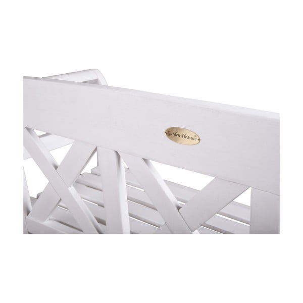Biała drewniana ławka ogrodowa Vancouver – Garden Pleasure-image-1