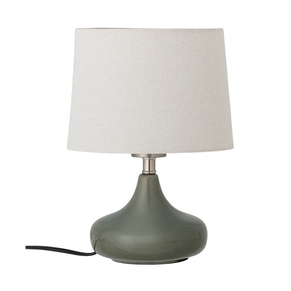 Ciemnozielona lampa stołowa z tekstylnym kloszem (wysokość 28 cm) Loa – Bloomingville