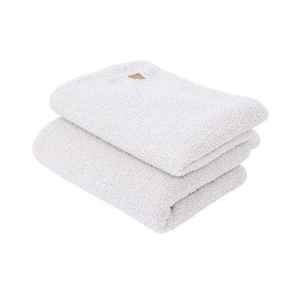 Biały koc dziecięcy z materiału sherpa 100x77 cm – Meowbaby-image-2