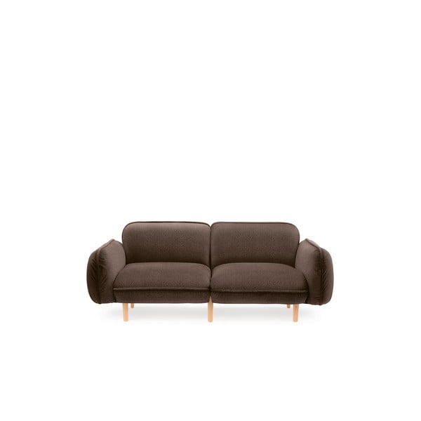 Ciemnobrązowa sofa z materiału bouclé 188 cm Bean – EMKO