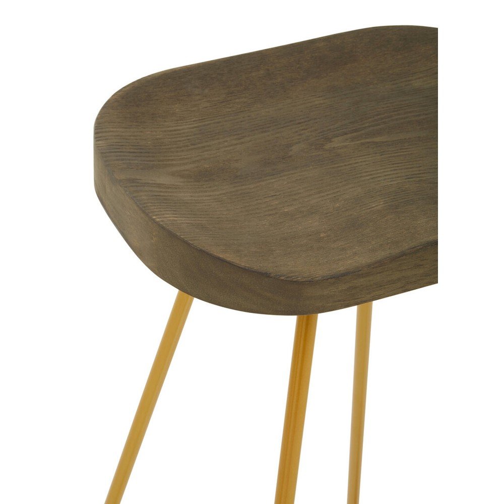 Hoker z litego drewna wiązu w kolorze złota/w naturalnym kolorze (wysokość siedziska 78 cm) District – Premier Housewares (zdjęcie 4)