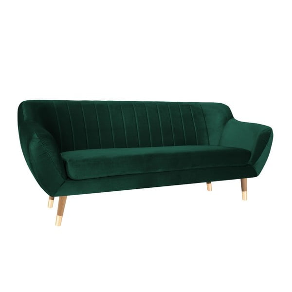 Ciemnozielona aksamitna sofa Mazzini Sofas Benito, 188 cm-image-2