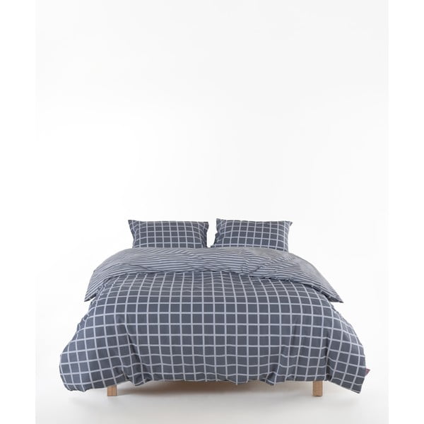 Szara pościel dwuosobowa z bawełny renforcé 240x220 cm Linear Calm Geometric – Mila Home Luxury