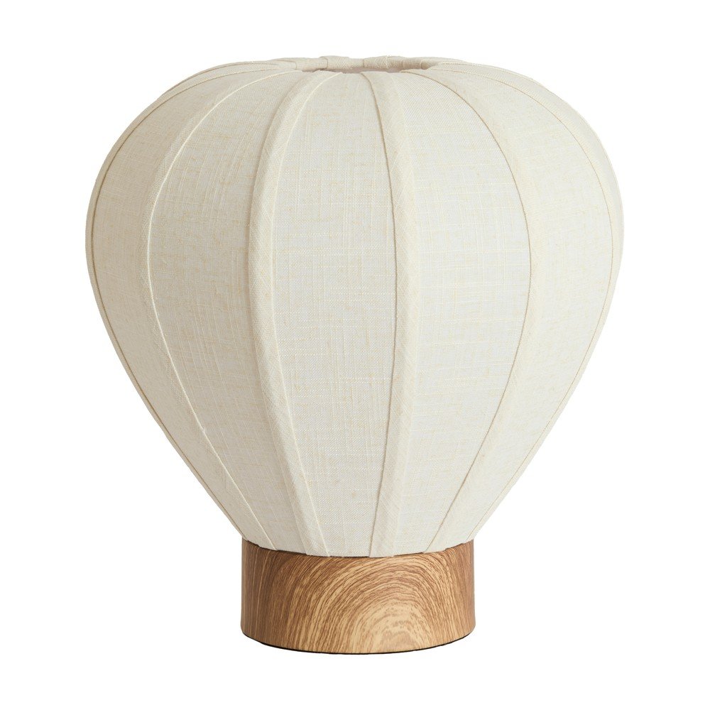 Kremowa metalowa lampa stołowa z tekstylnym kloszem (wysokość 36 cm) Kyzo – Light & Living