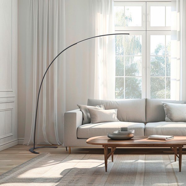 Ciemnobrązowa lampa stojąca LED ze ściemniaczem (wysokość 210 cm) Shanghai – Trio-image-1