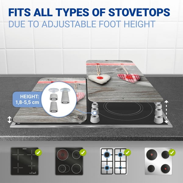 Zestaw 2 szklanych płyt ochronnych na kuchenkę Wenko Heart, 52x30 cm-image-3