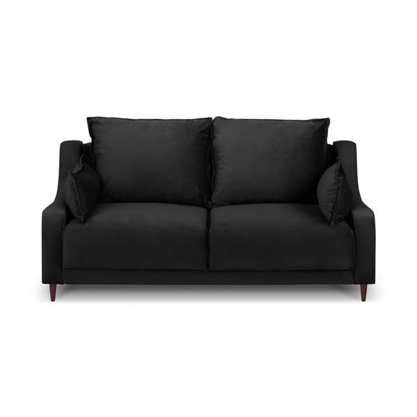 Czarna aksamitna sofa Mazzini Sofas Freesia, 150 cm