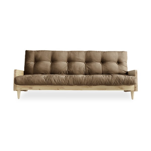 Sofa rozkładana z brązowym obiciem Karup Design Indie Natural/Mocca