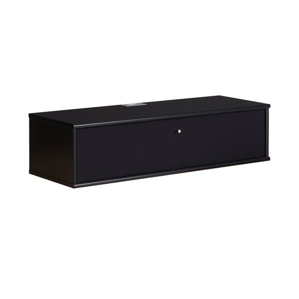 Czarna szafka pod TV w dekorze jesionu 89x22 cm Mistral – Hammel Furniture-image-3