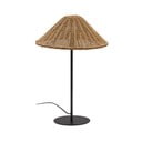Czarno-naturalna lampa stołowa z rattanowym kloszem (wys. 50 cm) Urania – Kave Home