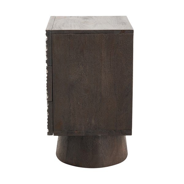 Ciemnobrązowa szafka nocna z litego drewna mango Crumble – WOOOD-image-3
