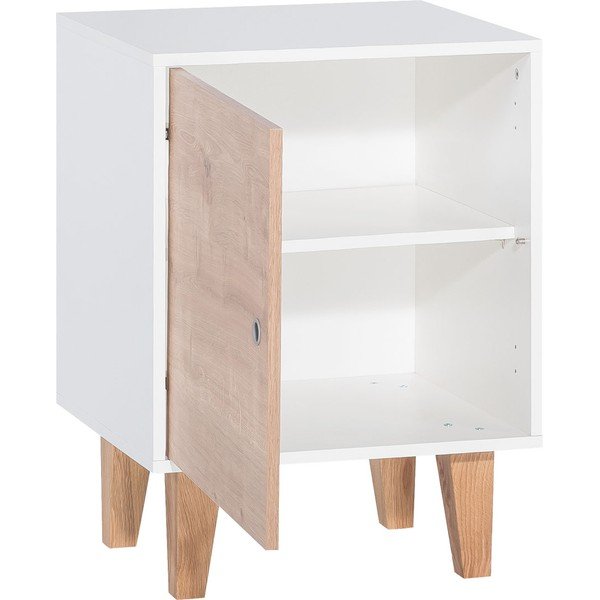 Biała szafka z drewnianymi drzwiami Vox Concept-image-2
