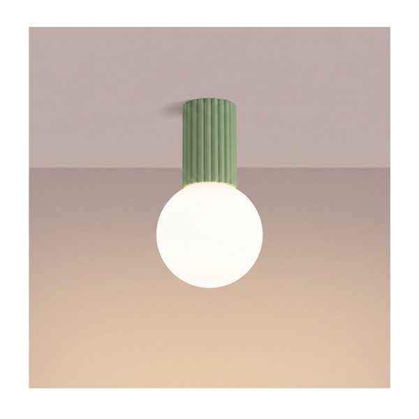 Szałwiowa lampa sufitowa z opalowego szkła ø 12 cm Orbital – Sollux-image-2