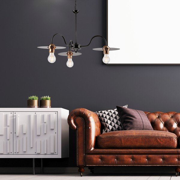 Czarna lampa wisząca − LAMKUR-image-3
