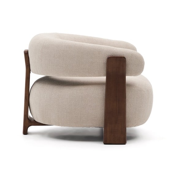 Beżowy fotel z tkaniny szenilowej Granite – Kave Home-image-3