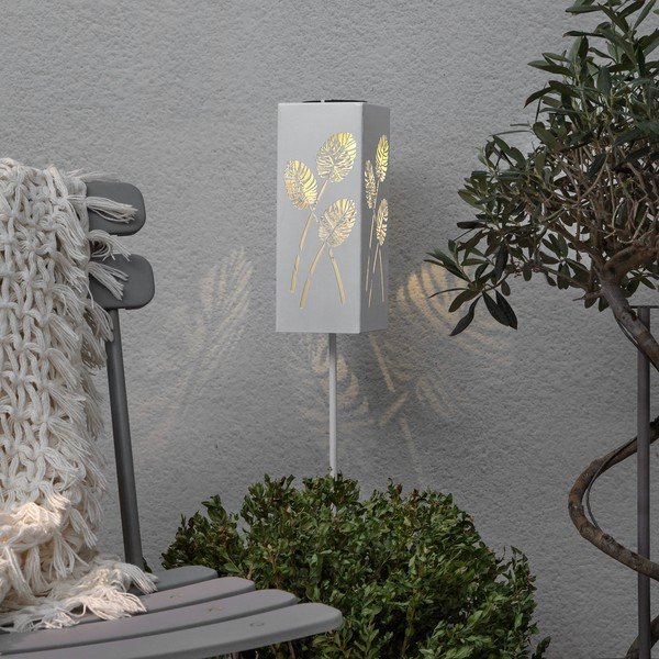 Biała solarna dekoracja świetlna LED z metalu Star Trading Albaleaf-image-1