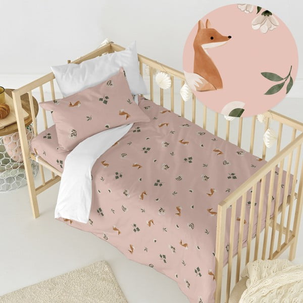 Bawełniana pościel dziecięca do łóżeczka 100x120 cm Fox forest – Happy Friday