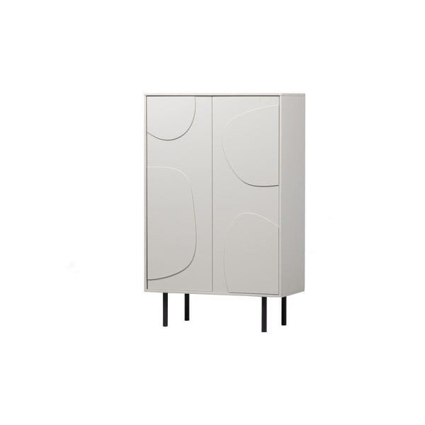 Jasnoszara szafka z litego drewna sosnowego 85x135 cm Cadiz – WOOOD-image-3