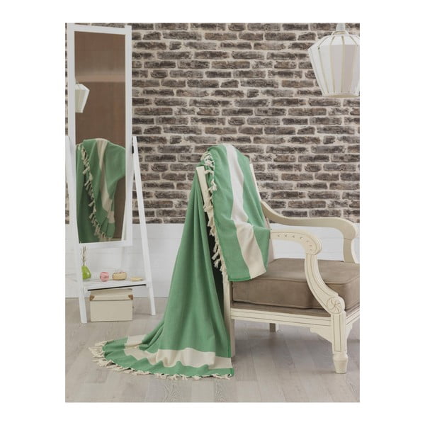 Zielona bawełniana narzuta na łóżko Baliksirfi Green, 200x240 cm