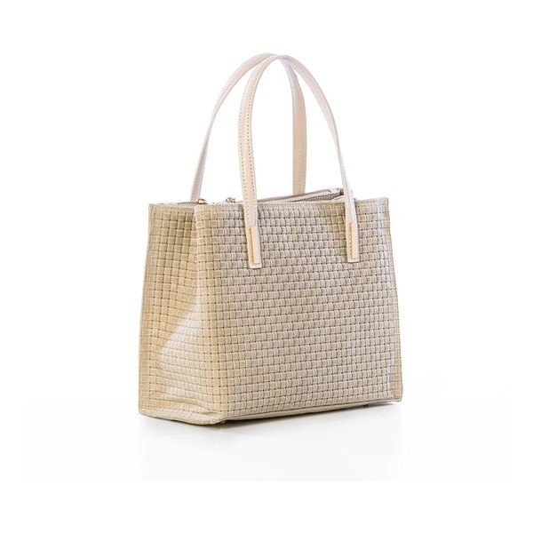 Skórzana torebka Suede Braid Beige-image-3