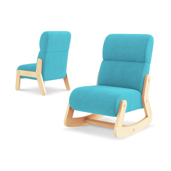 Niebieski fotel dziecięcy z wymiennymi nogami Timoore Simple, z zagłówkiem