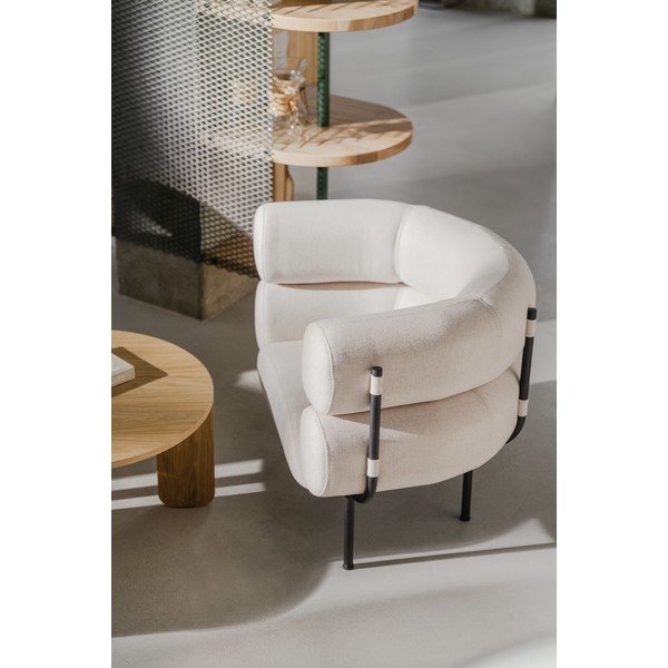 Beżowy wełniany fotel Ubi – noo.ma-image-3