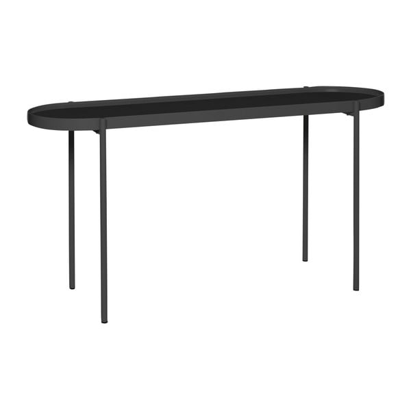 Czarny metalowy stolik Hübsch Kantorro, dł. 100 cm