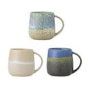 Niebieskio-beżowe kamionkowe kubki zestaw 3 szt. 460 ml Cloe – Bloomingville