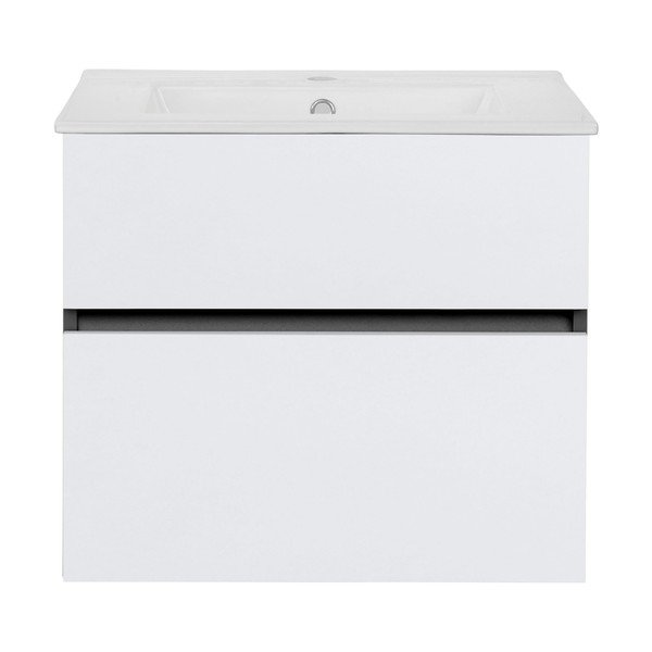 Biało-antracytowa wisząca szafka bez umywalki 60x52 cm Wisla – Støraa-image-2