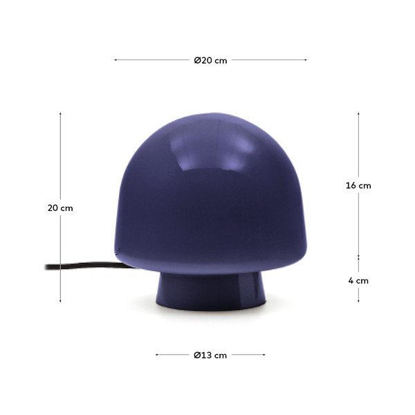 Ciemnoniebieska lampa stołowa ze szklanym kloszem (wysokość 20 cm) Reig – Kave Home-image-4