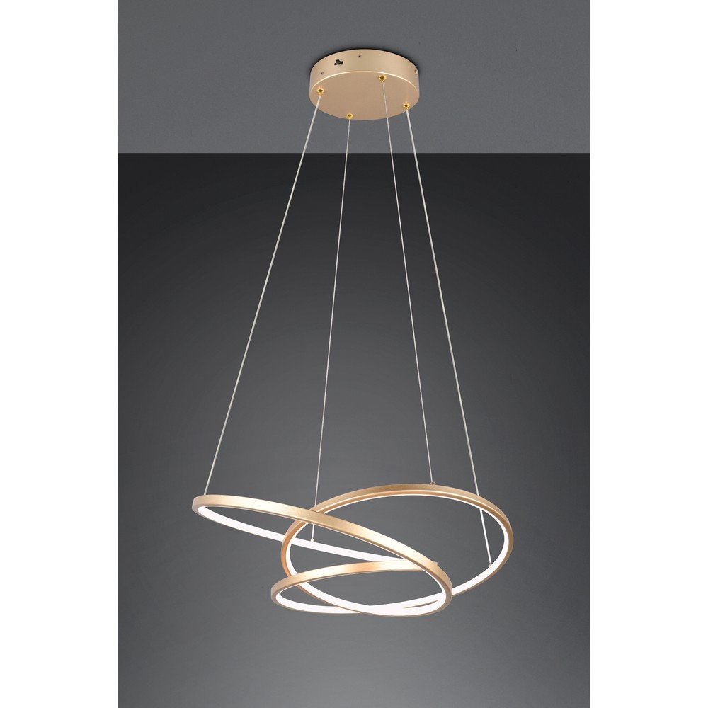 Lampa wisząca LED ze ściemniaczem w kolorze złota Darvin – Trio (zdjęcie 3)
