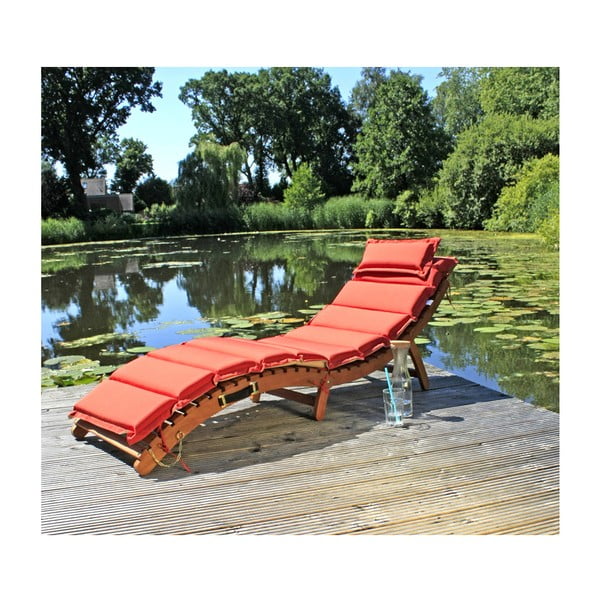 Ogrodowy leżak składany z drewna eukaliptusowego z dwustronnym siedziskiem Garden Pleasure Nassau-image-3