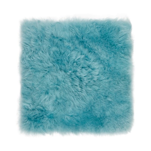 Miętowa futrzana poduszka na krzesło z długim włosiem Arctic Fur Eglé, 37x37 cm
