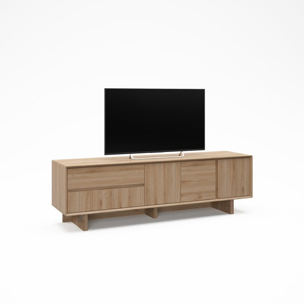 Szafka pod TV w dekorze dębu w naturalnym kolorze 180x55x45 cm Carpi – Marckeric-image-3