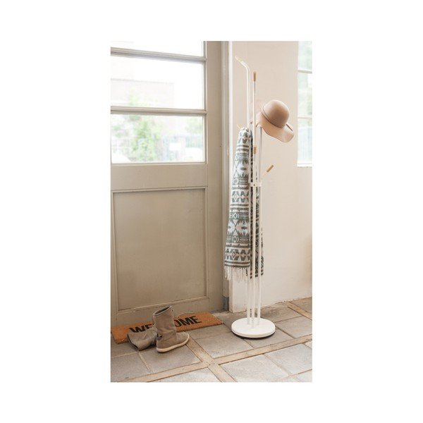 Biały wieszak z drewnianymi detalami Leitmotiv Fuss-image-1