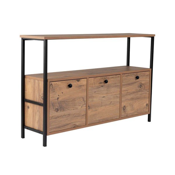 Konsola w dekorze sosny w naturalnym kolorze 29,5x120 cm Solace – Kalune Design-image-2