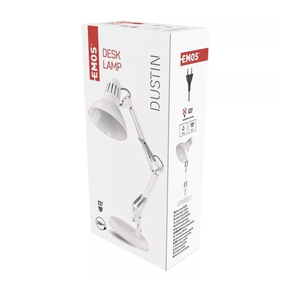 Biała lampa stołowa (wys. 46 cm) Dustin – EMOS-image-1