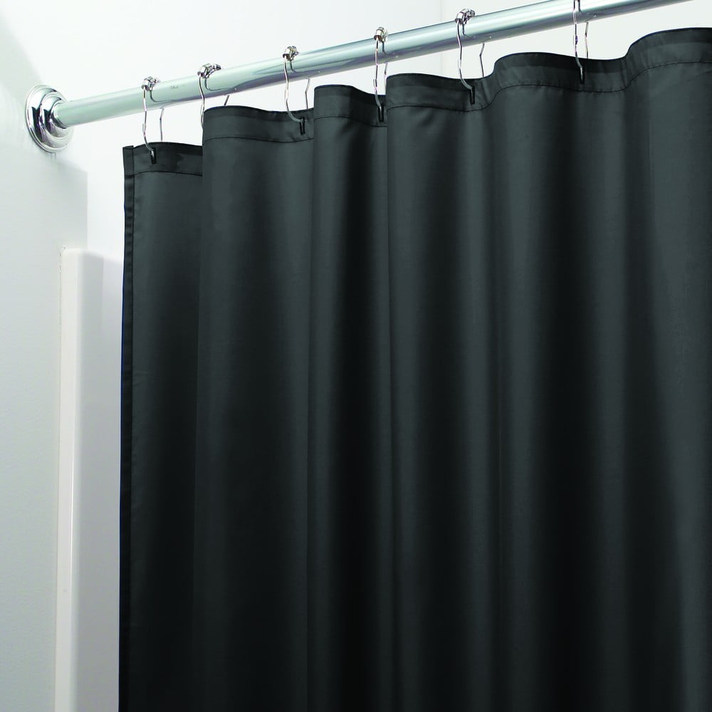 Czarna zasłona prysznicowa iDesign, 200x180 cm