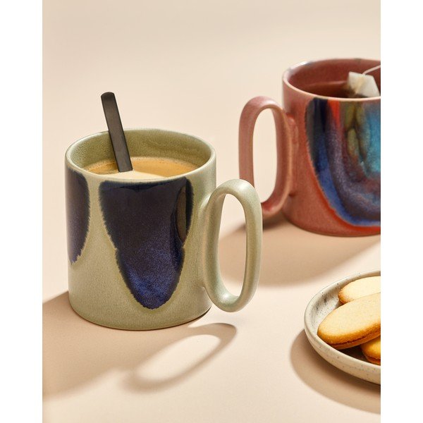 Niebieski/różowy kamionkowy kubek 390 ml Paint – Salt&Pepper-image-1