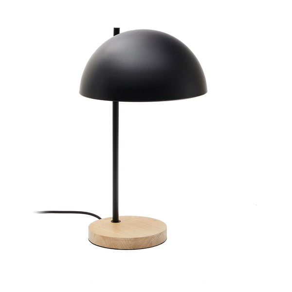 Czarno-naturalna lampa stołowa z metalowym kloszem (wysokość 48,5 cm) Catlar – Kave Home