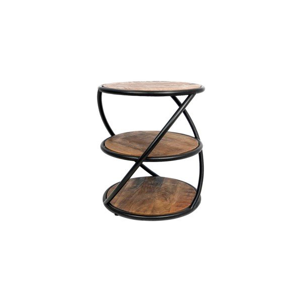 Stolik z drewna mangowca HSM collection Tower, ø 43 cm